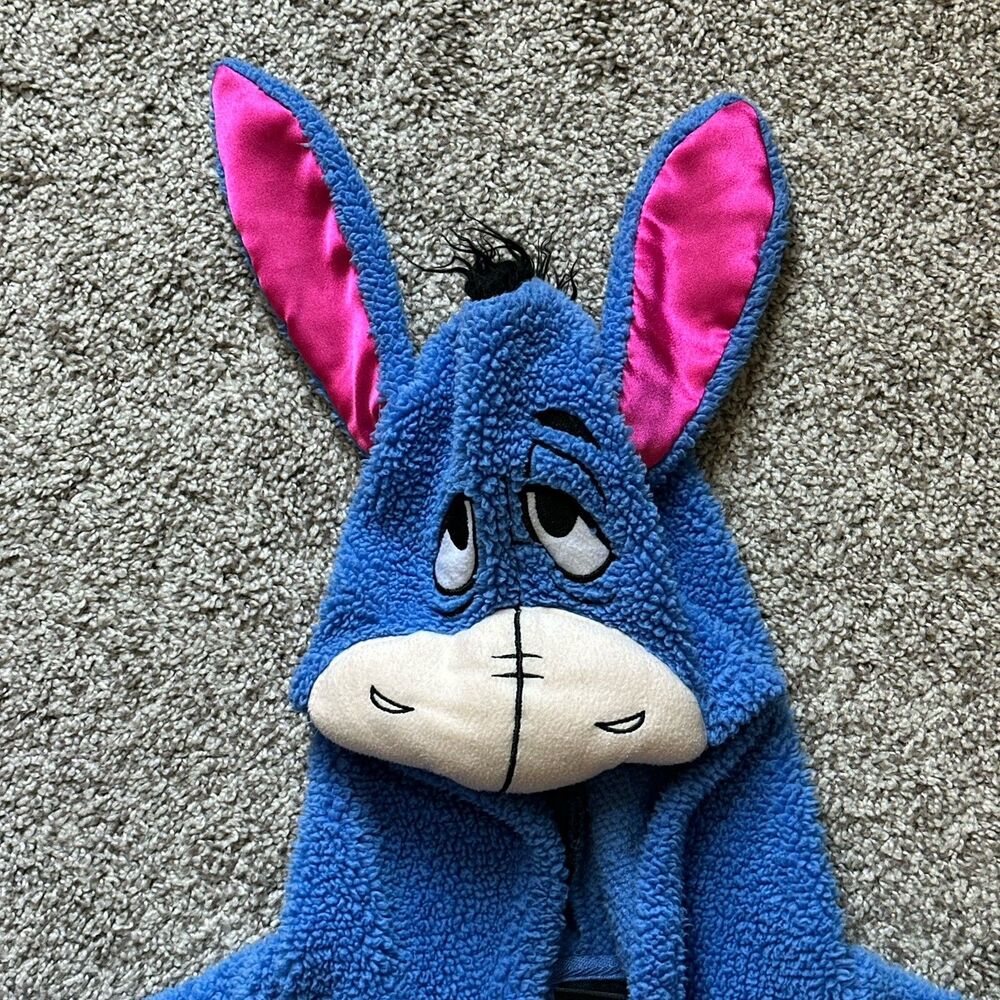 Disney Eeyore Hooded Pajamas One Piece Jumpsuit Women’s Size‎ Small 4/6 - Picture 12 of 14
